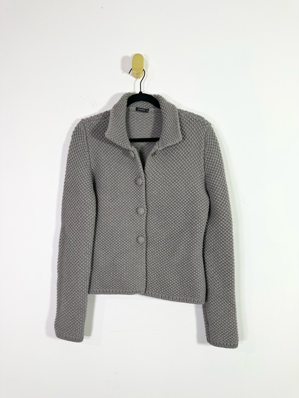 Manrico Italy Cashmere Grey Knit Button Front Cardigan Sweater